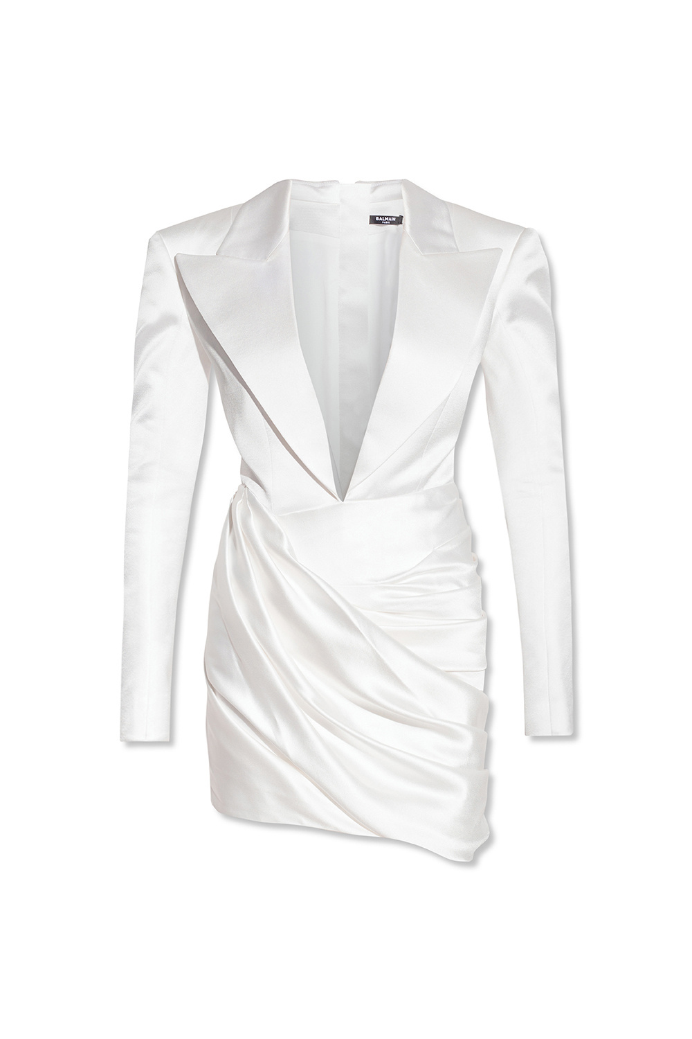 mini dress with logo balmain dress gfe SchaferandweinerShops Canada White Satin dress Balmain